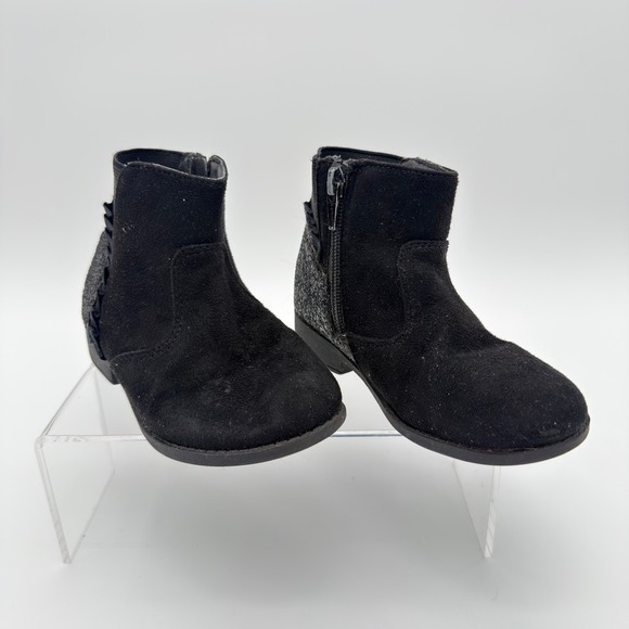 Kohl's Other - Jumping Beans Luella Toddler Girls Black Glitter Ankle Boots Side Zip Size 9M